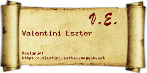 Valentini Eszter névjegykártya